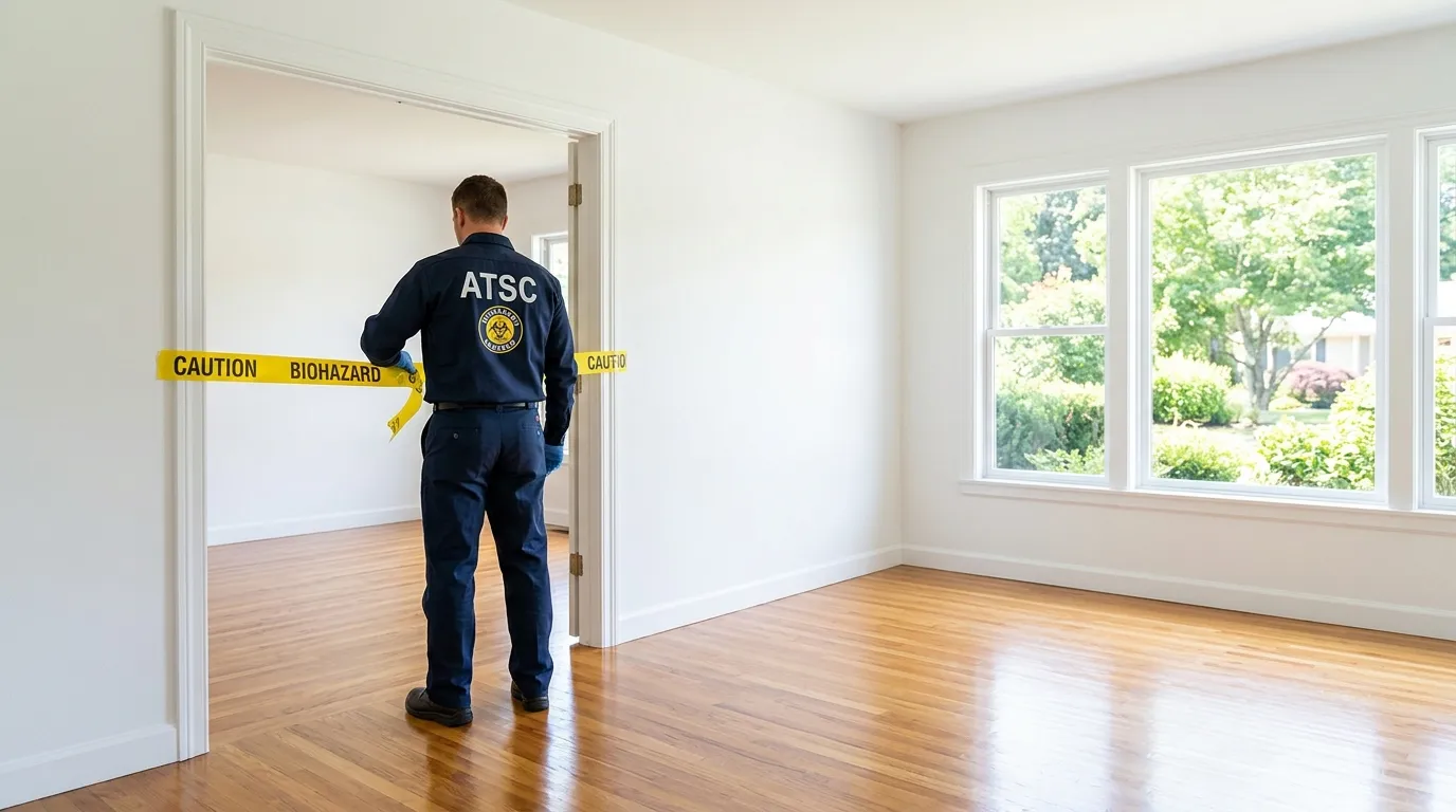 Certified biohazard cleanup crew performing Trauma Scene Cleanup in Hillcrest